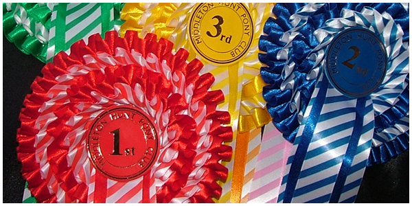 Rosette Set with Striped ribbon