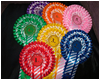 Rosette Set with Striped ribbon