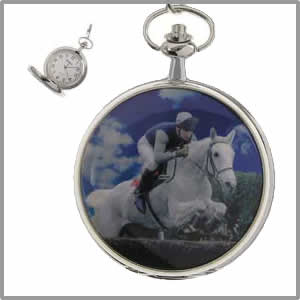 Horse Jumping Picture Pocket Watch