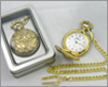 Horses Design Gold Finish Pocket Watch